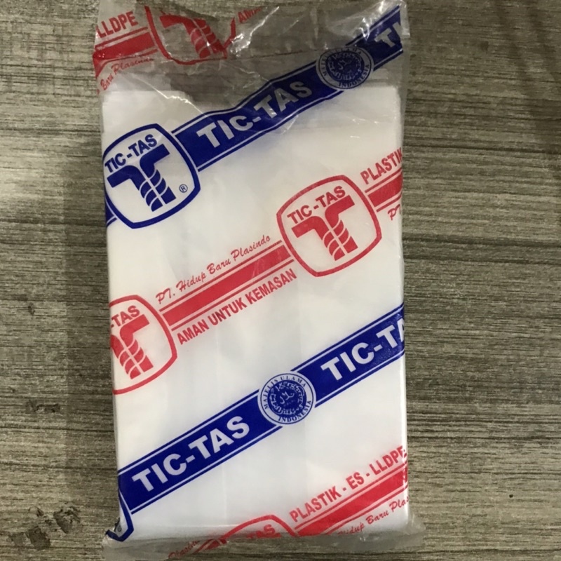 Plastik Kresek PE Bening Tictas Tebal ukuran 10 x 30 untuk 1 cup atau 2 cup 10 x 40 susun TEBAL 250g