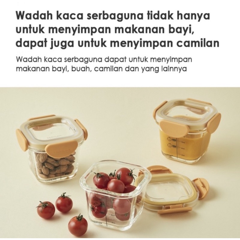 Lock n Lock Baby Food Container MPASI Set 3p 230ml 260ml / wadah mpasi kaca