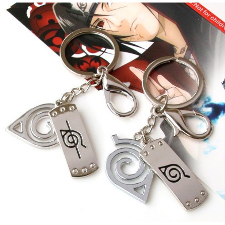 Naruto Ninja Kunai Weapon Modle Keyrings Konoha Symbol Akatsuki Red Cloud Pendant Key Chains Car Bags Keyfob Trinket