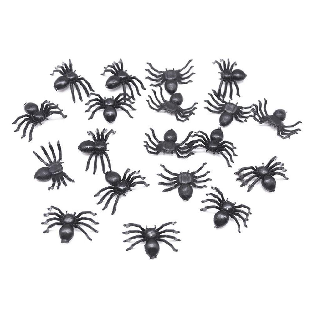 [Elegan] Horror Hitam Spider Dekorasi Rumah Plastik Hitam Mainan Rumit Laba Palsu Simulasi Spider Perlengkapan Dekorasi Bercanda Mainan Halloween Prank Props