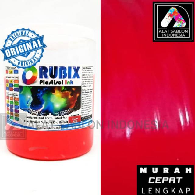 

TINTA SABLON PLASTISOL RUBIX MERAH STABILO FLO RED 500GR