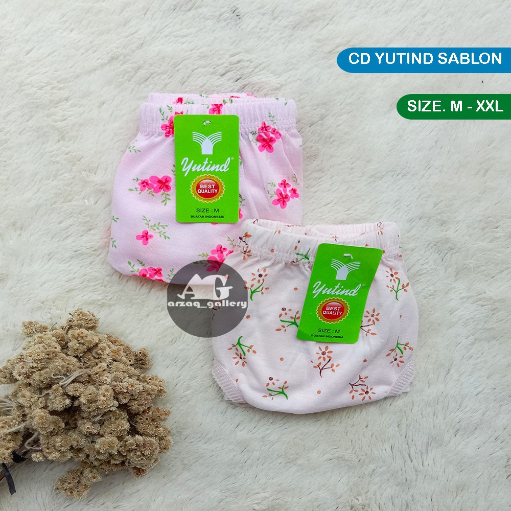 [ 3pc ] CD YUTIND PRINT | Celana Dalam Wanita Dewasa Karet kerut | Motif Sablon / CD Anak