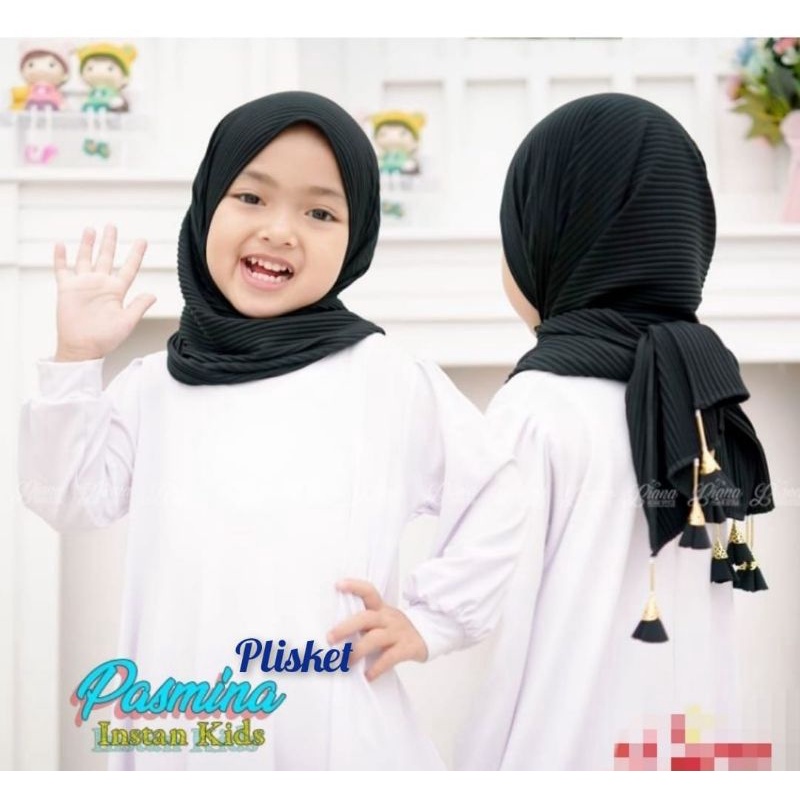 [ASSYIFA HIJAB] ••PASMINA PLISKET LIONTIN KIDS••pasmina plisket anak liontin