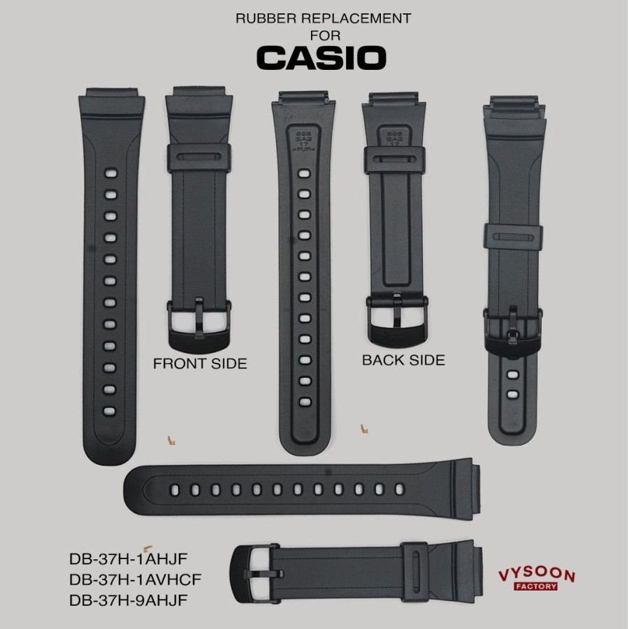 Strap Tali Karet Rubber Casio Original Pengganti DB-37H DB37H DB 37H