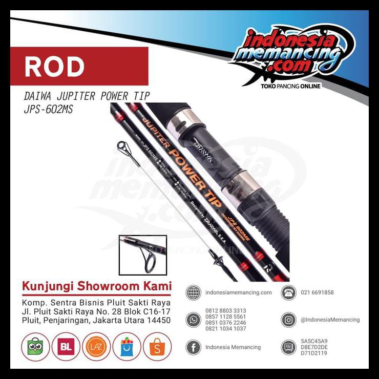 TERMURAH Joran Spinning Daiwa Jupiter Power Tip 2017 - 602MS