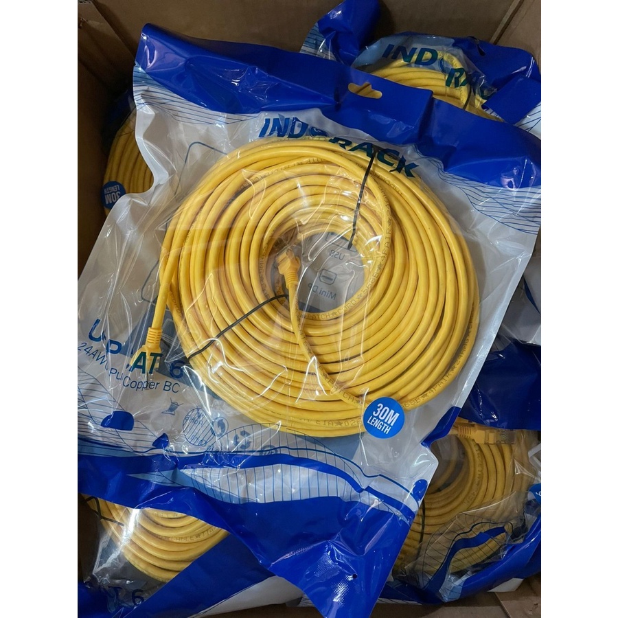 INDORACK C630Y 30 Meter Kabel Lan CAT6 UTP Patch Cord Cable -YELLOW