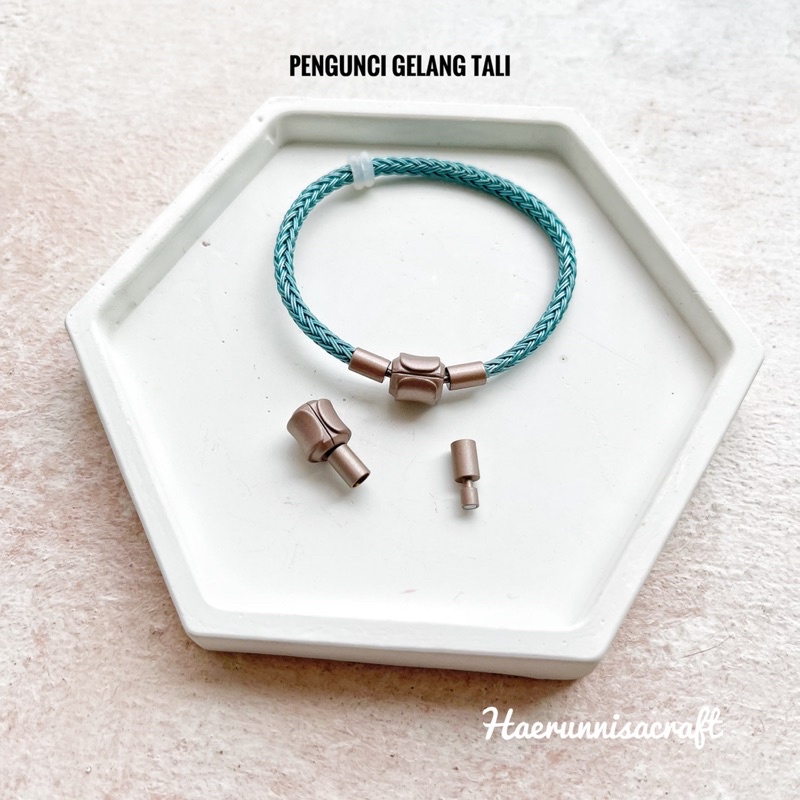 Pengunci/Pengait Gelang Tali Waterproof Gold dan Bakar Untuk Tali 3mm