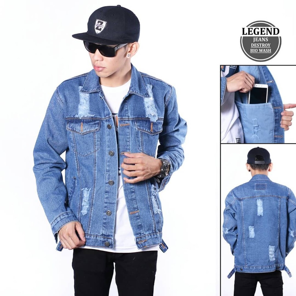 Jaket jeans levis ripped atau sobek sobek original -Jaket jeans pria orijinal lod bayar ditempat cod