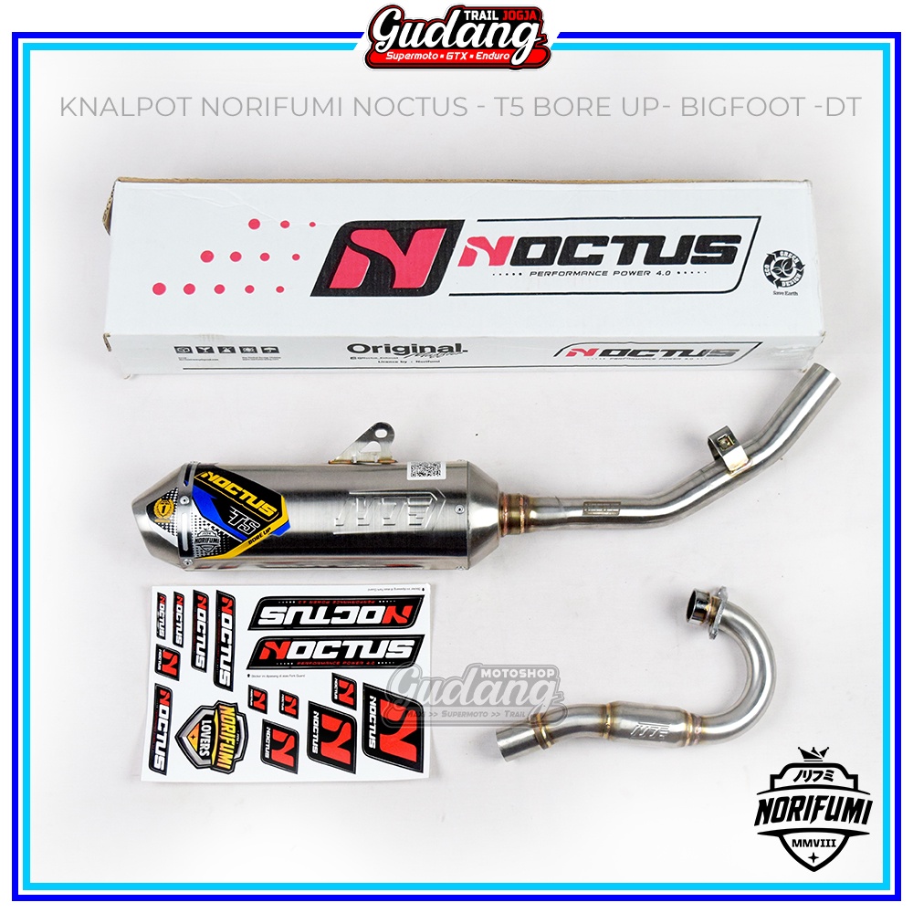 Knalpot Kenalpot Muffler Norifumi Noctus T5  STAINLESS BORE UP ORIGINAL KLX BIGFOOT DT CRF 150 WR 155