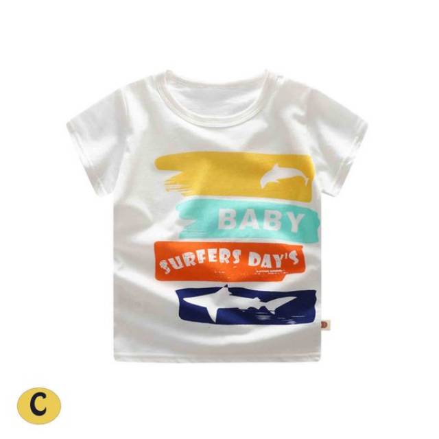 Kaos bayi motif peselancar (surfing/surfers)