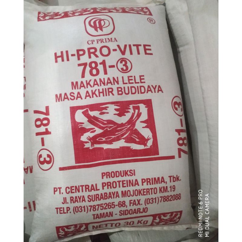 Pelet pakan ikan lele 781-3 HI PRO VITE 781-3