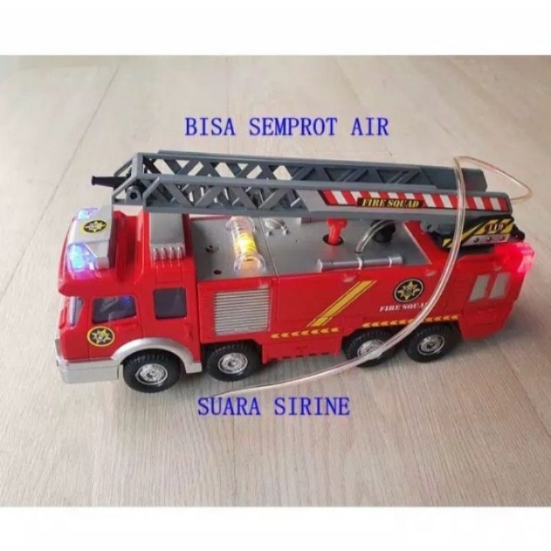 Mainan Edukasi anak - Mobil Pemadam Kebakaran bisa semprot air ( Fire Squad Firemen Truck ) SY732-3