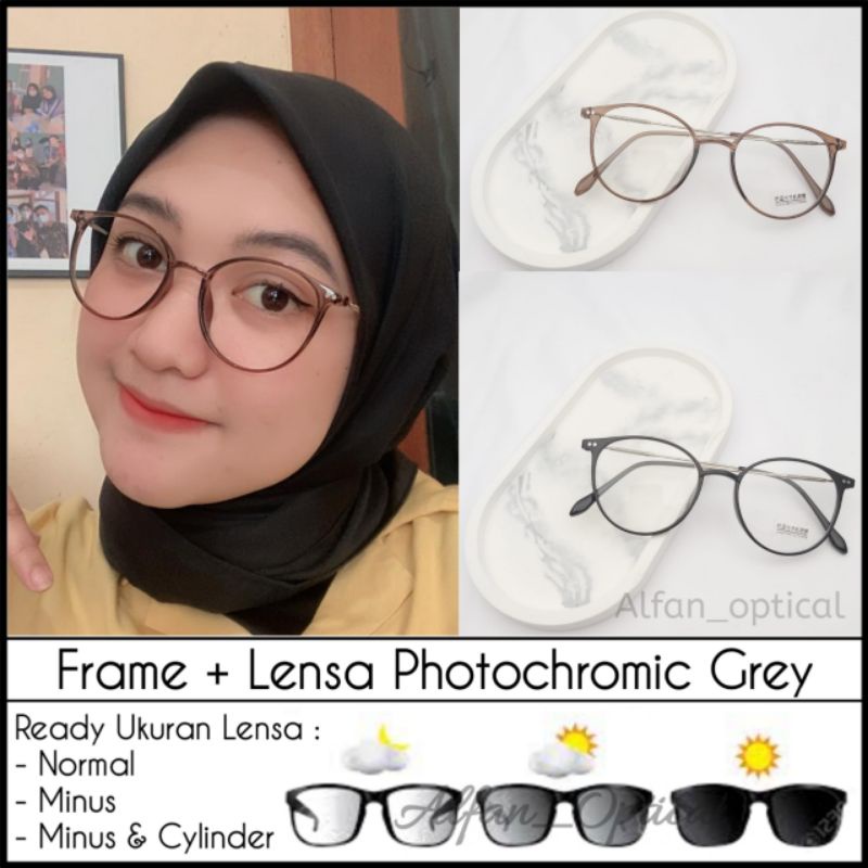 kacamata cowok/cewek 2955. photocromic anti radiasi bisa minus/cyl dll