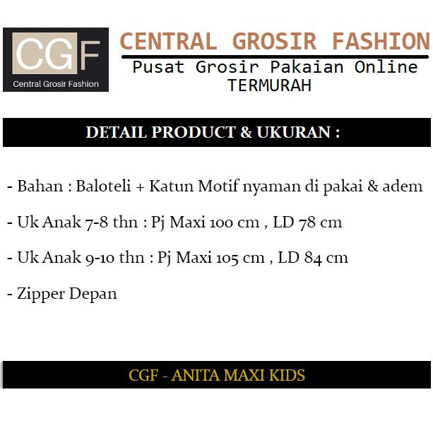 CGF 65267-68161 ANITA MAXI KIDS Busana Fashion Baju Muslim Anak Model Terbaru,Termurah dan Terlaris