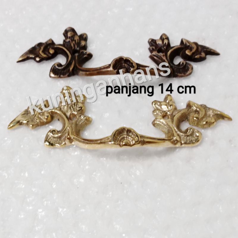 tarikan laci unik bufet lemari pintu handle pintu lemari kuningan asli brass gold & antik / klasik