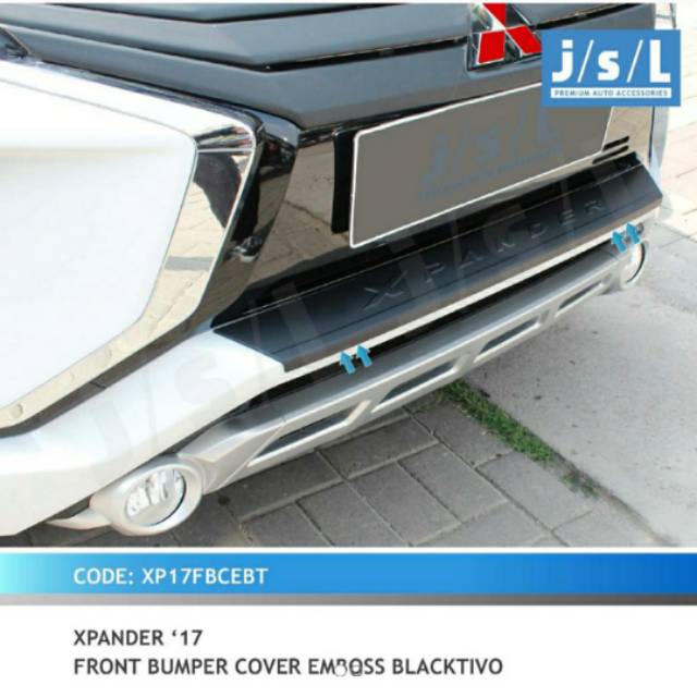 Front bumper cover list bumper depan emboss Hitam Chrome Xpander jsl