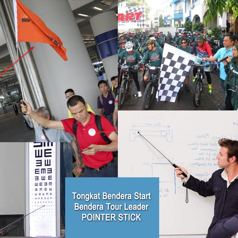 Tongkat Bendera / Telescopic Pointer Stick / Flag pole / Tour Leader