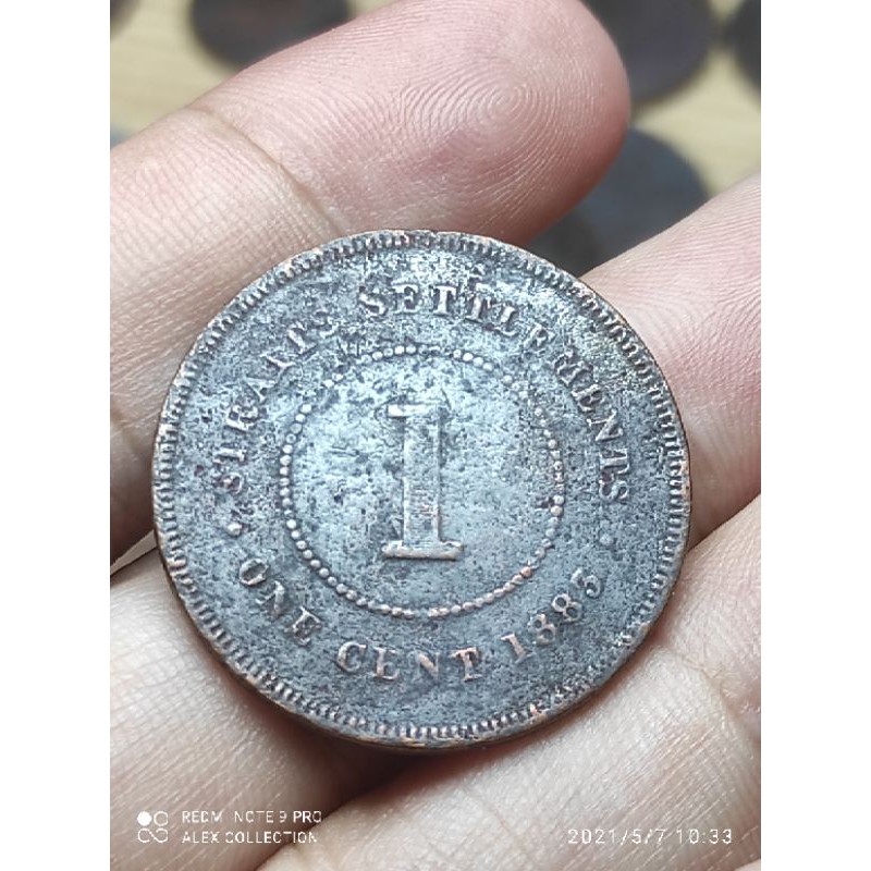 koin victoria queen 1 cent 1883 Straits settlements