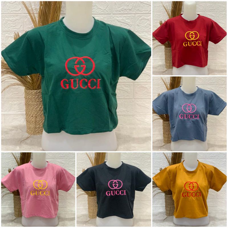 kaos Crop Wanita Kaos Atasan Crop Branded Bordir Bebytery