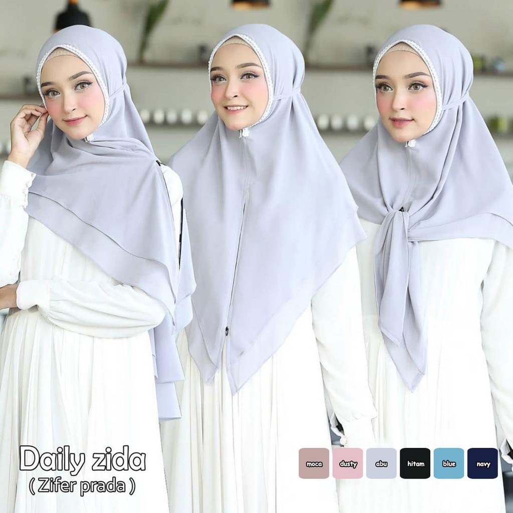 HIJAB DAILY ZIDA KHIMAR REMPEL / BERGO / KHIMAR LAYER / SIMPLE PET