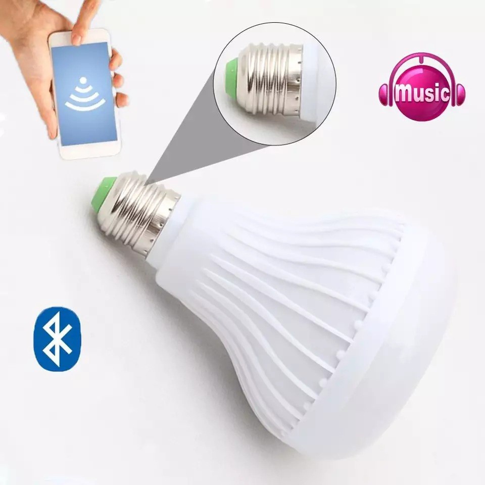 Bluetooth Speaker Bulb Lampu Led Light 12W Bohlam RGB Remote Smart Led