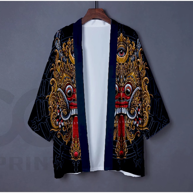 Jual Kaos Kimono Casual Wayang Barong Bali Tradisional Kardigan Blajer