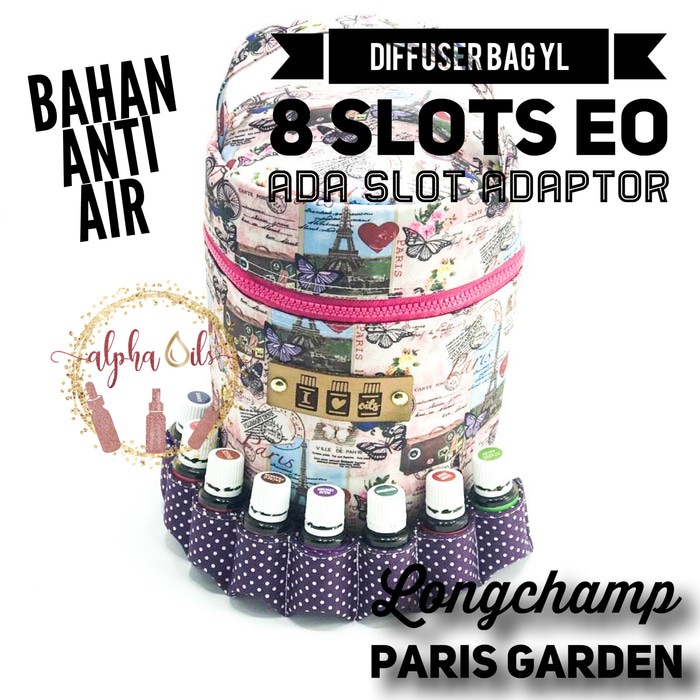 Diffuser Travelling Bag dengan 8 Slots Oil untuk Young Living Essential Oil - Paris Garden