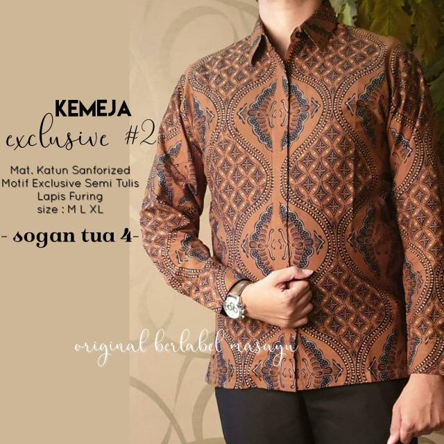 KEMEJA BATIK SEMI TULIS SOGAN PRIA