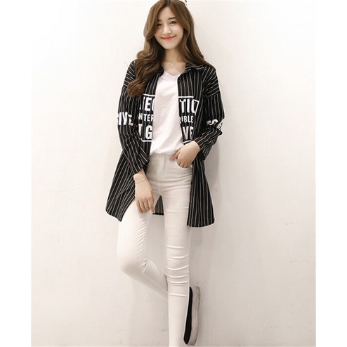 Kemeja Wanita Terbaru Baju Wanita Import Korea Polos Tunik Jumbo Cewek Kotak N1D4 Motif ABG panjang 