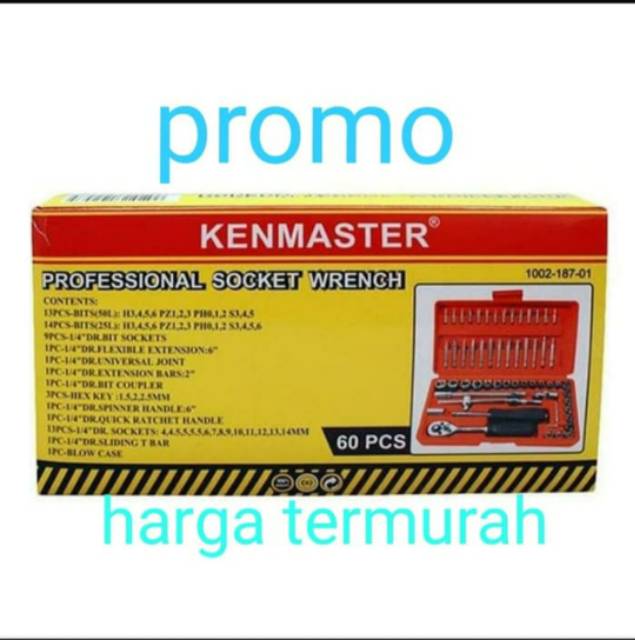 Kenmaster  , 60 Pcs  Kunci , Socket wrench  kunci 60 pcs