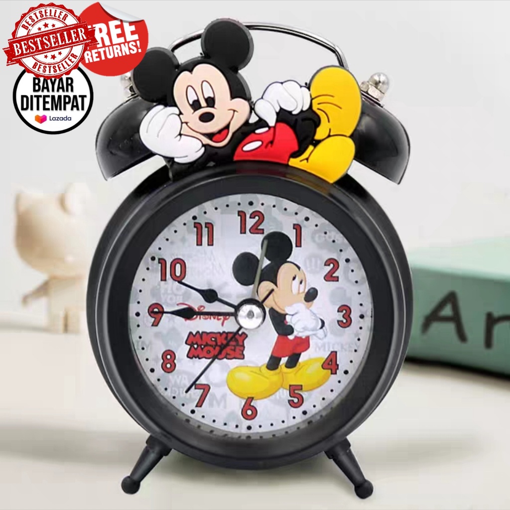Jam Weker Karakter Anak Mickey Mouse Dan Doraemon - Jam Beker - Jam Alarm Cewek Kring Nyaring - Jam 