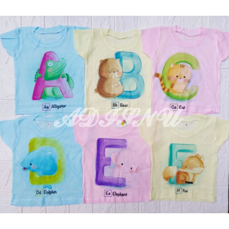 Kaos [OBLONG] Bayi Harian Stali  [WARNA]  Motif Angka &amp; Huruf