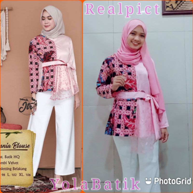 tey-17 Batik wanita ASJ SA HRB026 Kenongo Kemeja Tosca Pendek-1