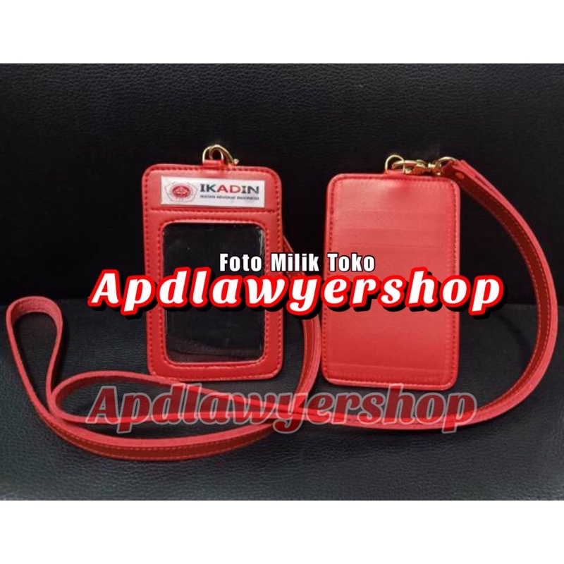 

Name Tag Id Card Tempat Kartu Tali Kulit Logo IKADIN Advokat pengacara Merah 4 Slot Card Bagus
