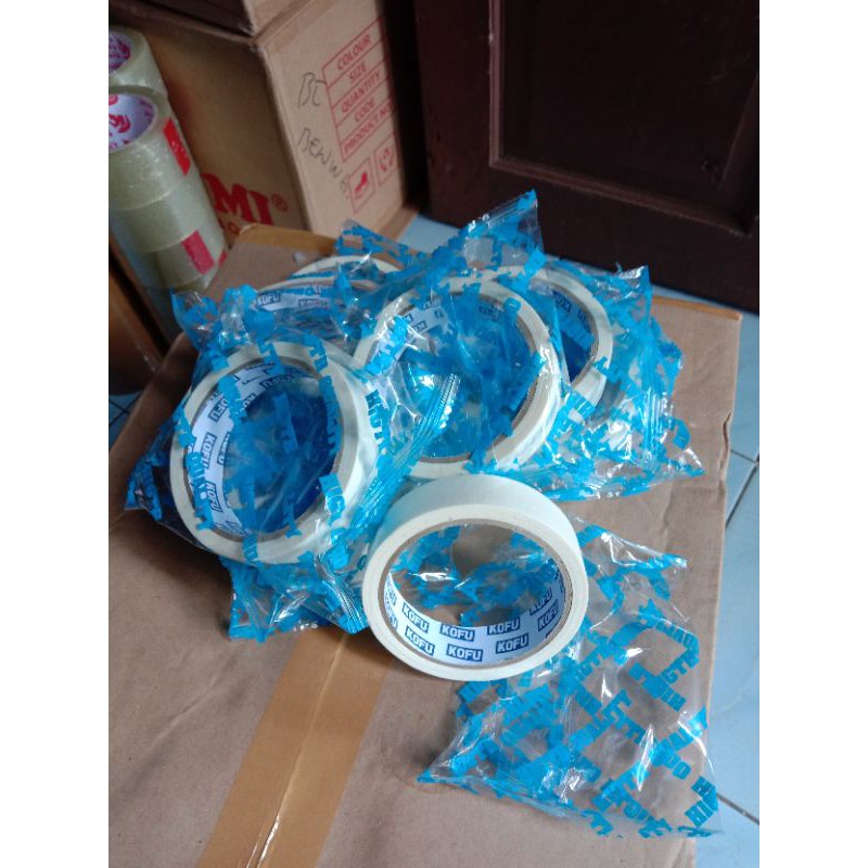 ISOLASI KERTAS / MASKING TAPE  24 mm / 1 inch 20 meter