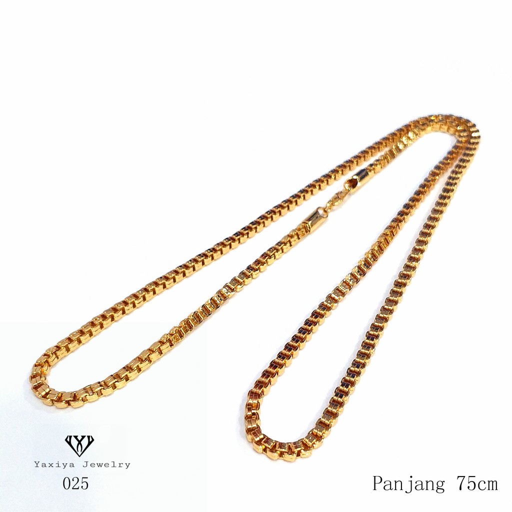 

Yaxiya Kalung Italy 3MM Perhiasan Lapis Emas 18K 025