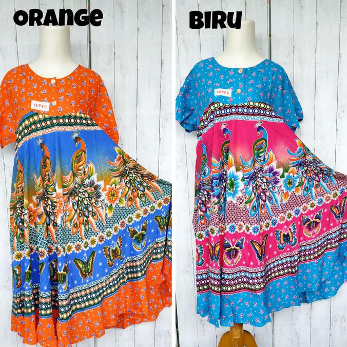 Daster Kencana Ungu Klok Payung / Klok Bobok Kencana Ungu - Orange Promoi Murah