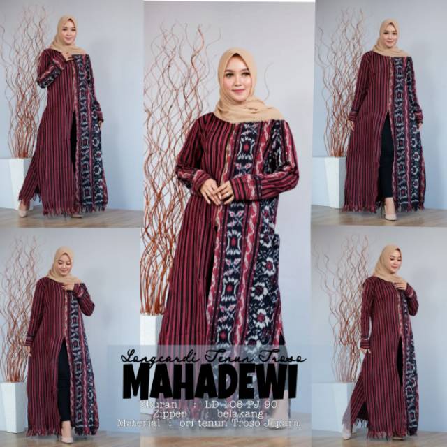 Longcardi gamis tenun Troso Ori baju wanita