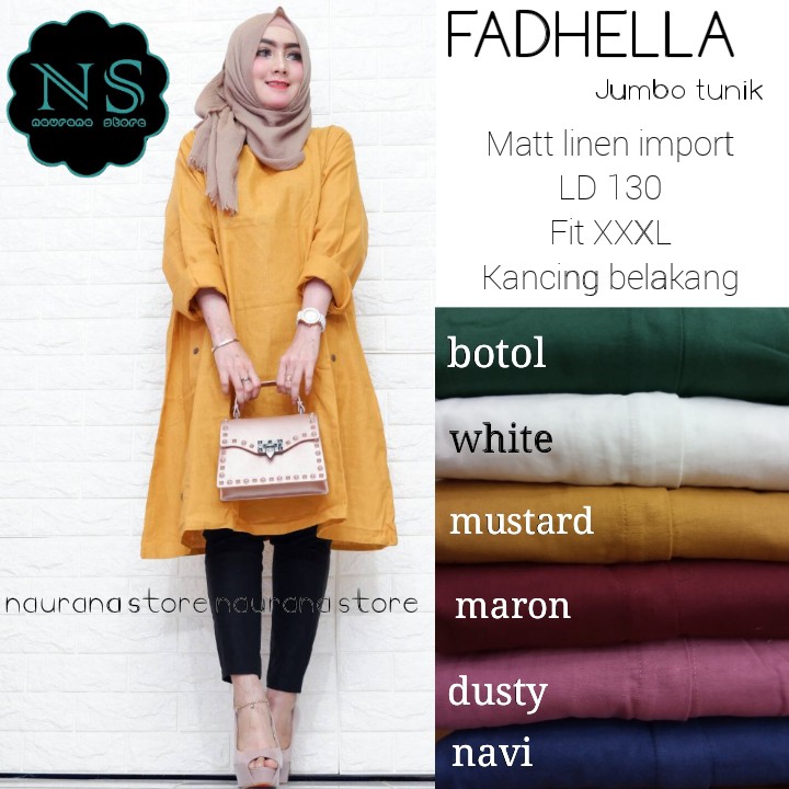 FADHELA JUMBO TUNIK MATT LINEN IMPORT ORIGINAL BY NS NAURANA STORE