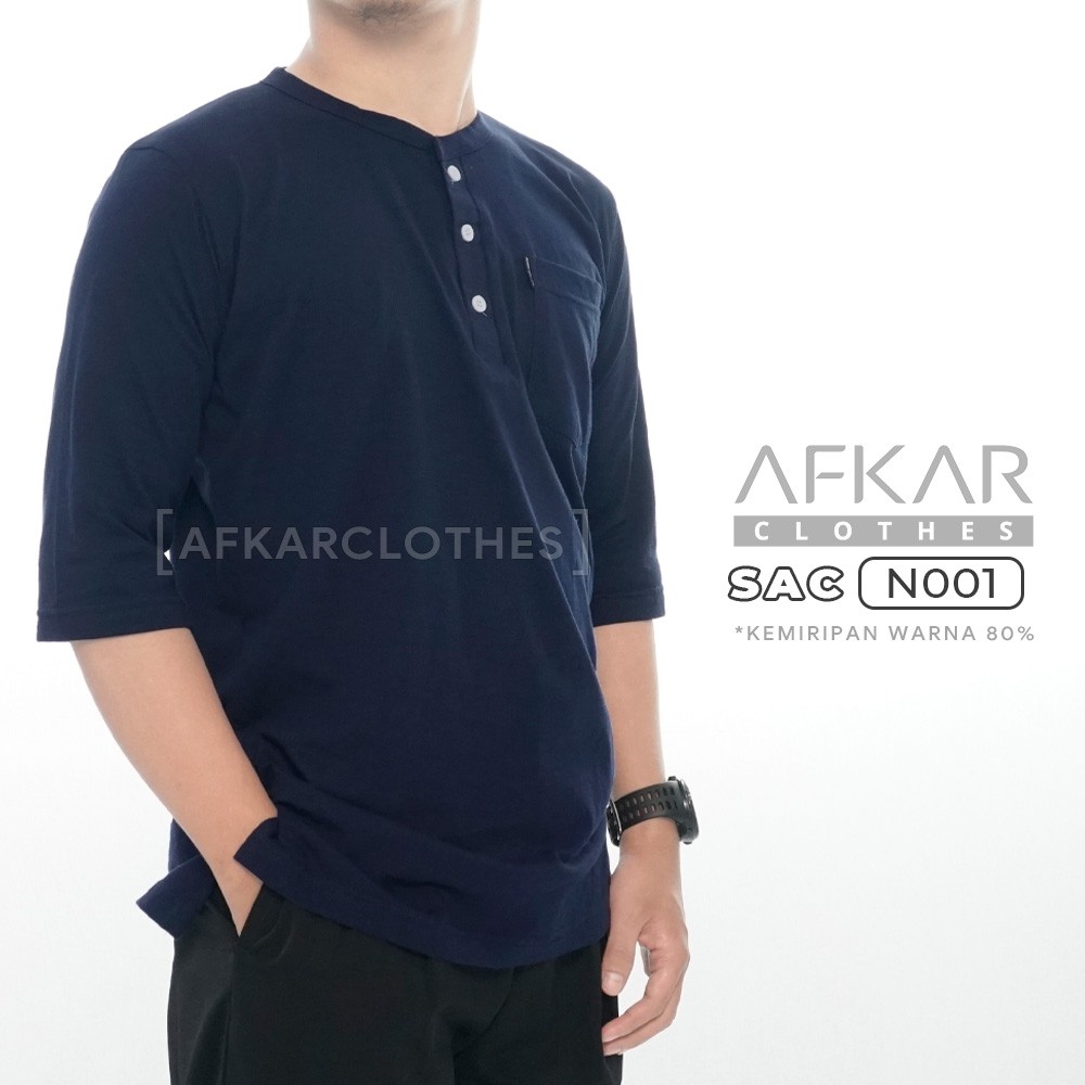 AFKAR Kurta Kaos Basic Pria Katun Combed SAC