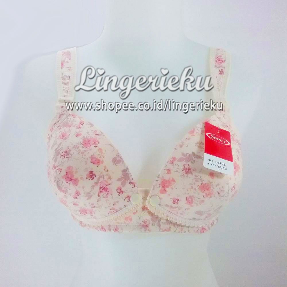 Sorex 8108 BH Bra Menyusui Maternity Bra Motif Bunga Cantik Tanpa Kawat