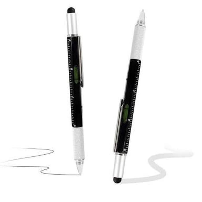 

GROSIR Stylus Pen 6 in 1 Metal Multitool Screwdriver Ruler Spirit Level