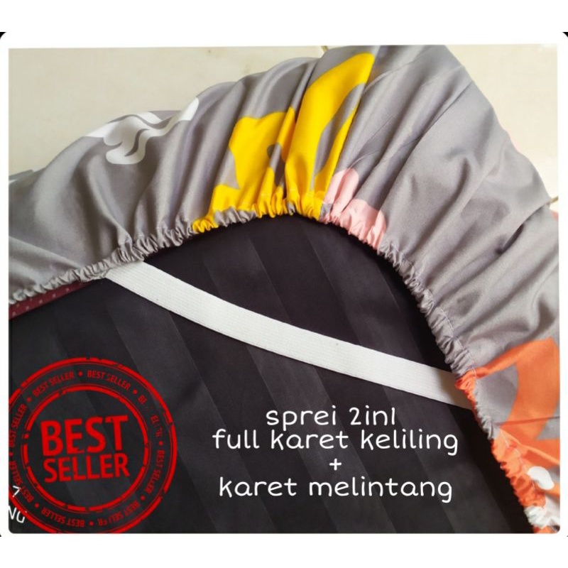 PROMO SPREI UK 200x140x20 SPREI KARET KELILING+MELINTANG/SPREI HOMEMADE/SPREI ANTI GESER