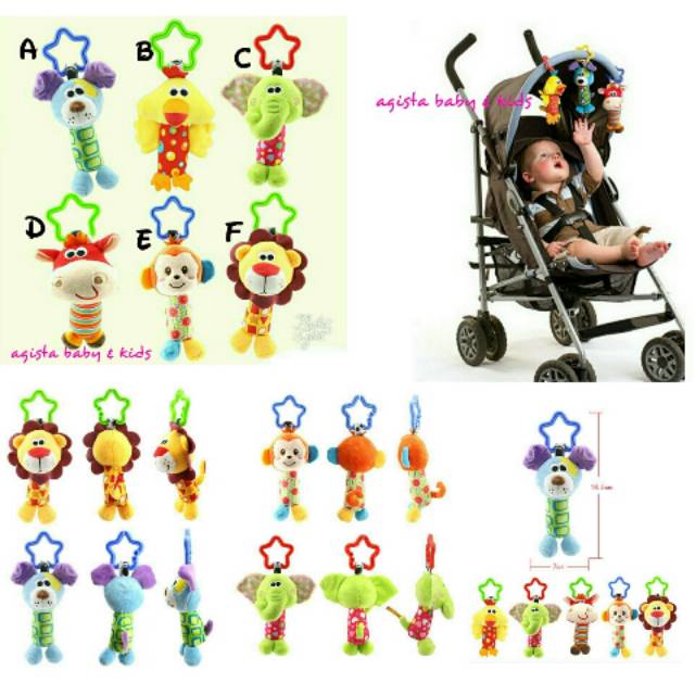 Mainan gantung untuk stroller bayi / Mainan bayi rattle / Boneka bunyi