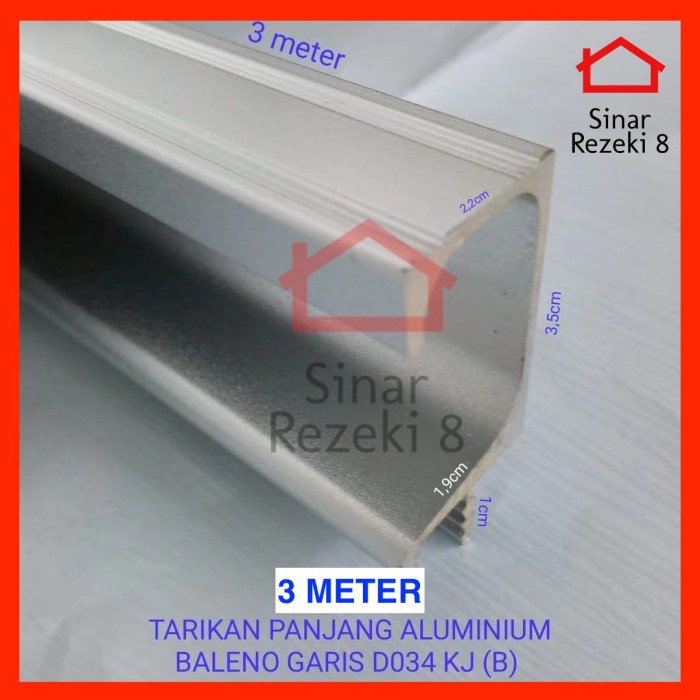 Handle Profil Aluminium D034 GP35 Tarikan Lemari Lis Frame Alumunium