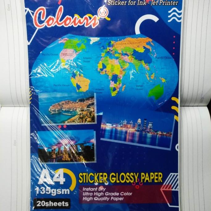 

#@#@#@#@] Colours Sticker Glossy paper 135 gram isi 20 sheet