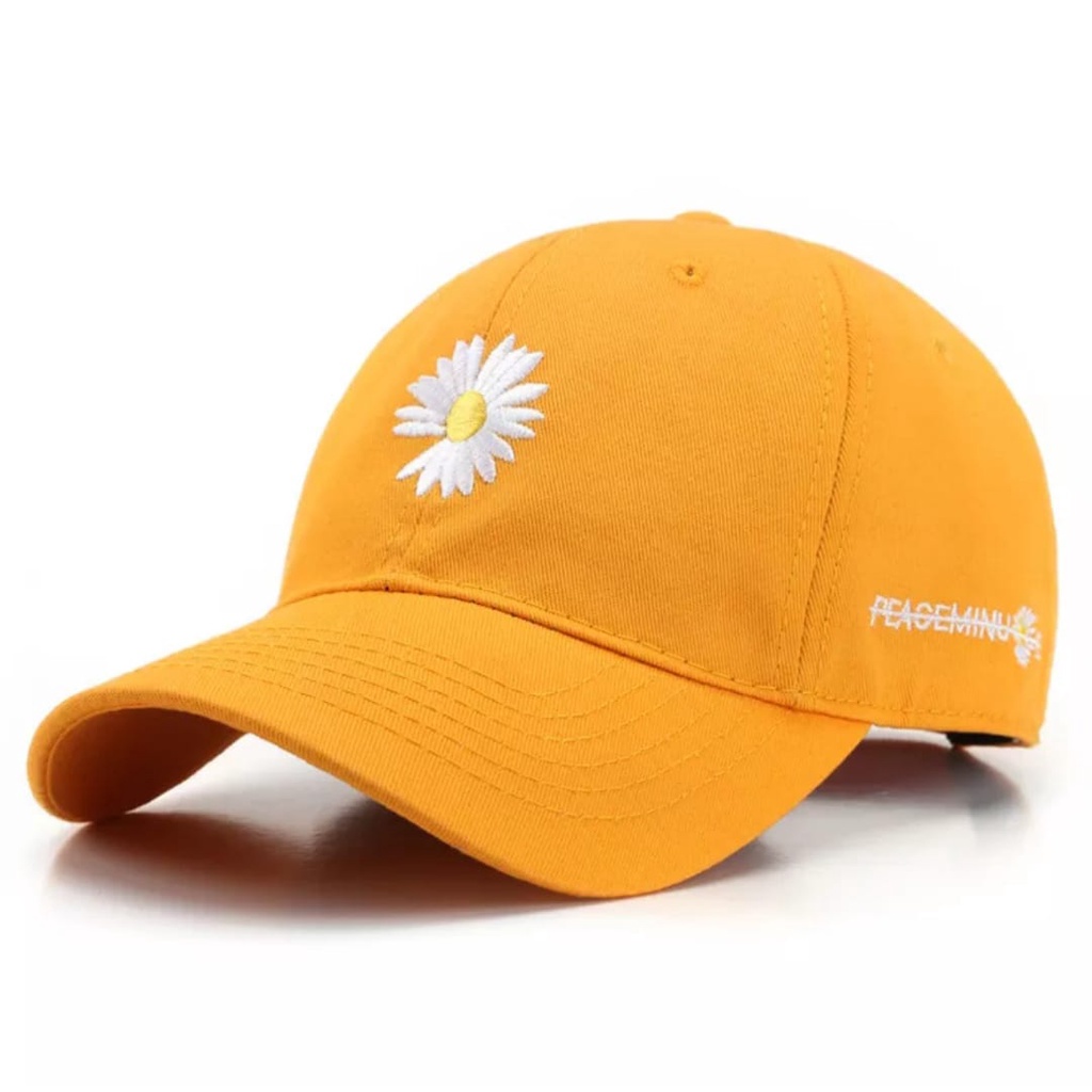 Topi Baseball Bunga Daisy Sunflower Termurah - Topi Distro Bordir Sunflower Premium Quality