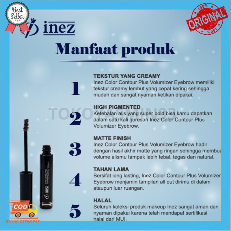 Inez Color Contour Plus Volumizer Eyebrow Murah