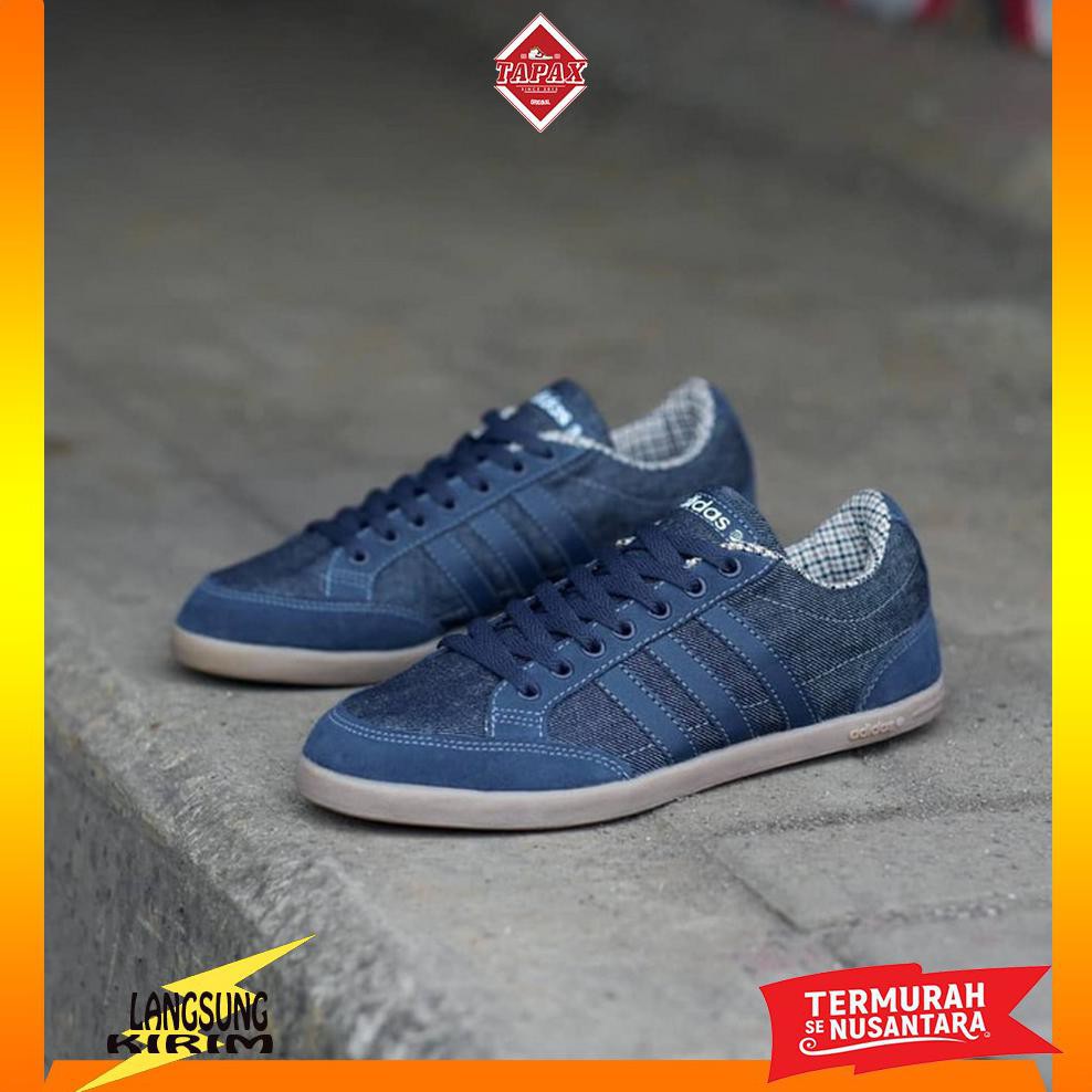 Sepatu Pria Keren Adidas Caflaire Denim Gum Original Komponen Murah