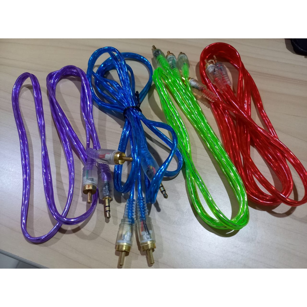 Kabel Audio Kabel Aux 2x1 Transparan 3.5mm High Quality Cable Termurah